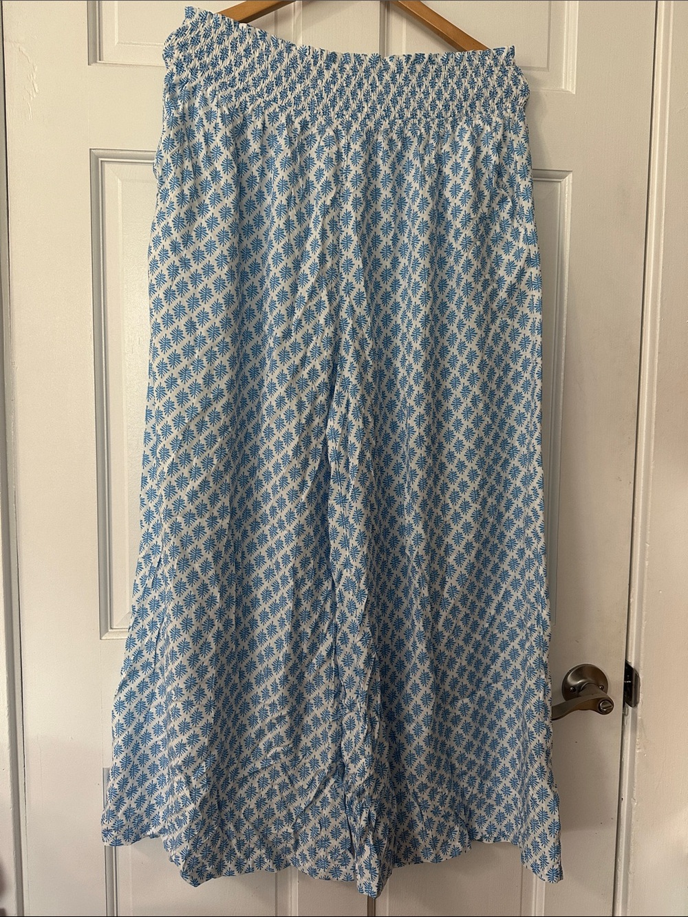 Cupshe Blue & White Wide Leg Jumpsuit Pants